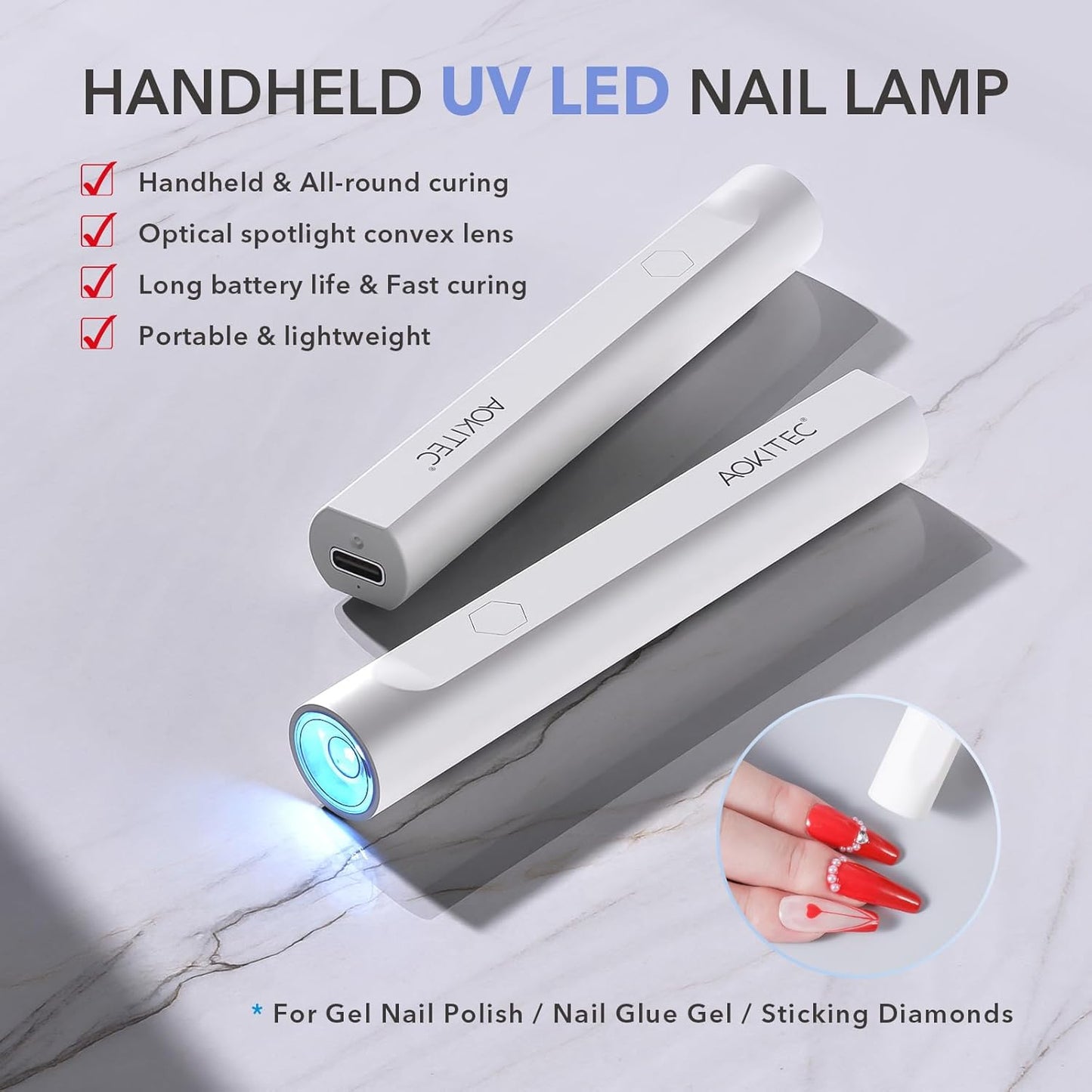 Aokitec Handheld UV Lamps for Gel Nails