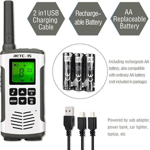 Retevis RT45 Walkie Talkies, Rechargeable Walkie Talkies Long range 2pc