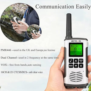 Retevis RT45 Walkie Talkies, Rechargeable Walkie Talkies Long range 2pc