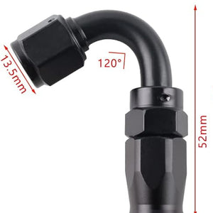 VVORHSBELL 4AN 120 Degree Swivel Hose End Fitting-black