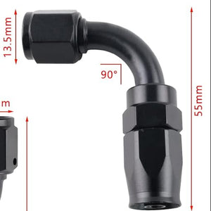 VVORHSBELL Female to AN4 Male Flare 90 Degree Swivel Fitting Adapter-BLACK