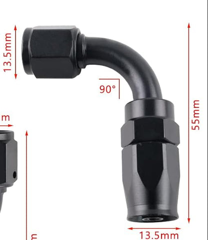 VVORHSBELL Female to AN4 Male Flare 90 Degree Swivel Fitting Adapter-BLACK