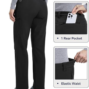 Outdoor Ventures Womens Winter Softshell Trousers-UK12 SHORT-BLACK