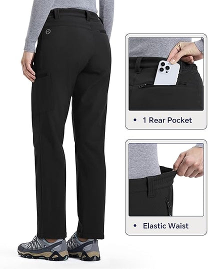 Outdoor Ventures Womens Winter Softshell Trousers-UK12 SHORT-BLACK