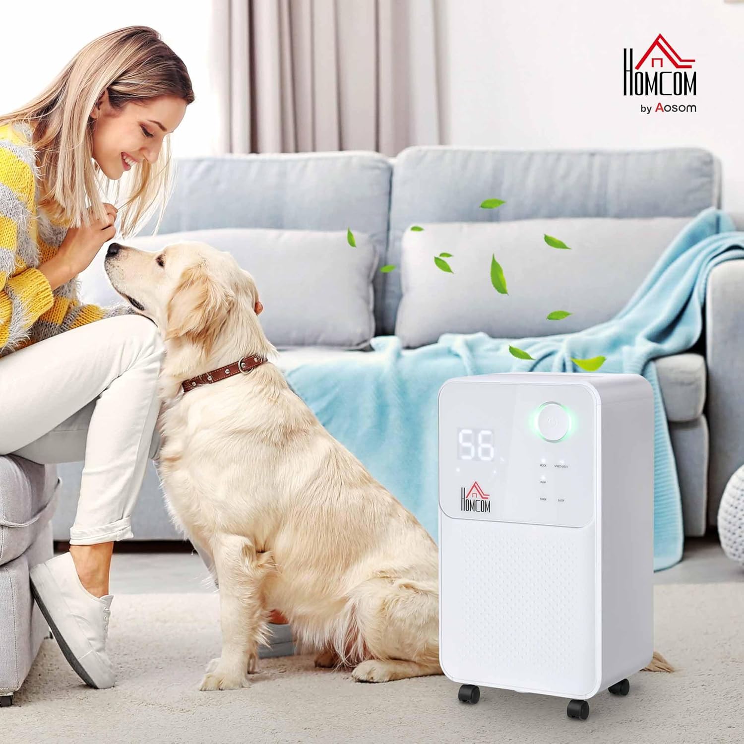 HOMCOM 12L/Day Dehumidifier for Home