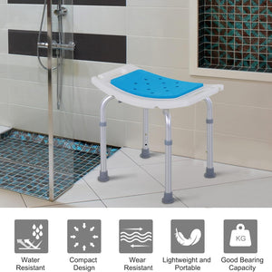 HOMCOM Shower Chair, Adjustable Height Shower Stool