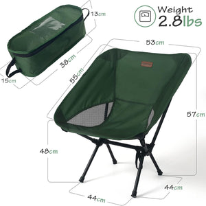 Rainberg Ultra Lightweight Camping Chair, Folding Chair Green