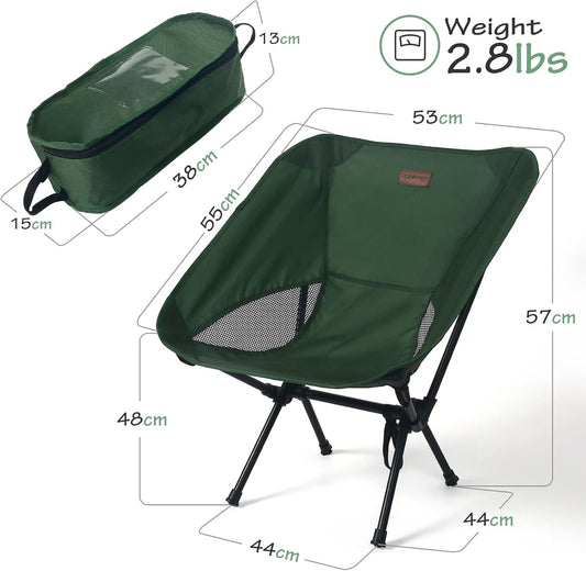 Rainberg Ultra Lightweight Camping Chair, Folding Chair Green