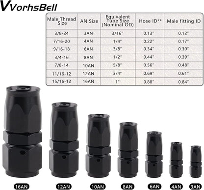 VVORHSBELL Female to AN4 Male Flare 90 Degree Swivel Fitting Adapter-BLACK