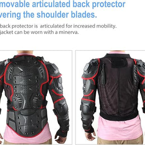 GES Motorcycle Body Protective Jacket (XL(Black and Red))