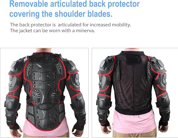 GES Motorcycle Body Protective Jacket (XL(Black and Red))