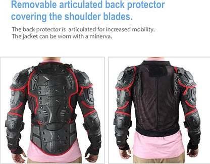 GES Motorcycle Body Protective Jacket (XL(Black and Red))