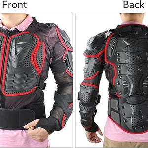 GES Motorcycle Body Protective Jacket (XL(Black and Red))