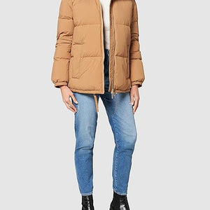 Hugo Boss Women's Duck Down Patinara Puffer Camel Scarf Hood UK 12