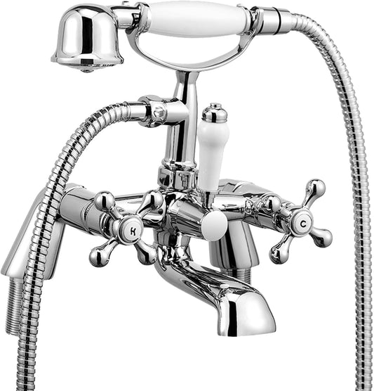 Wasserrhythm Bath Mixer Taps with Shower Attachment Victorian Traditional Telephone