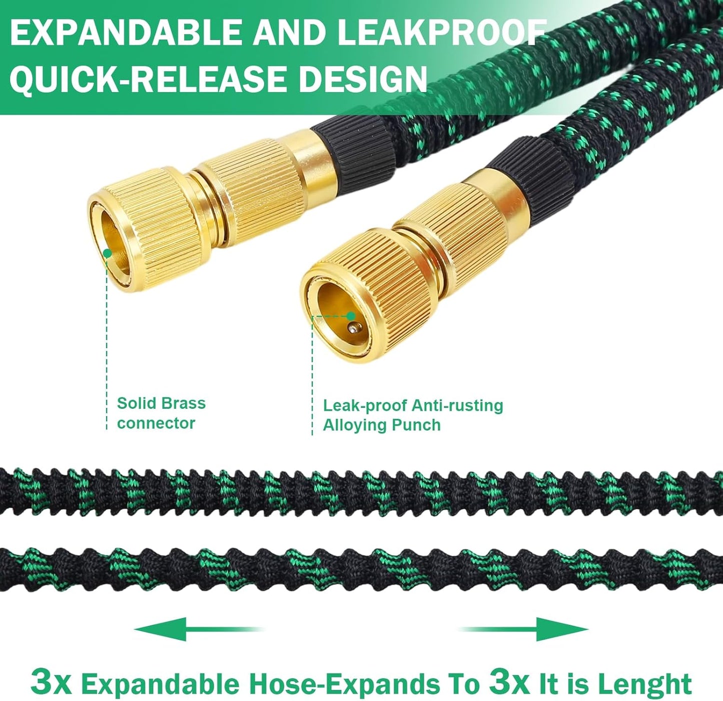 100FT Expandable Hose With Nozzle , Holder & bag