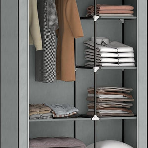 HOMCOM Fabric Wardrobe, Portable Wardrobe with 6 Shelves