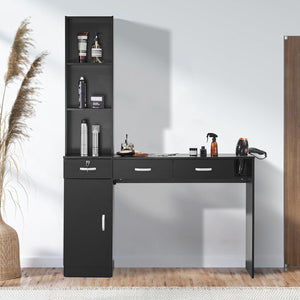 VEVOR Salon Station, Wall Mount Barber Salon Station for Hair Stylist