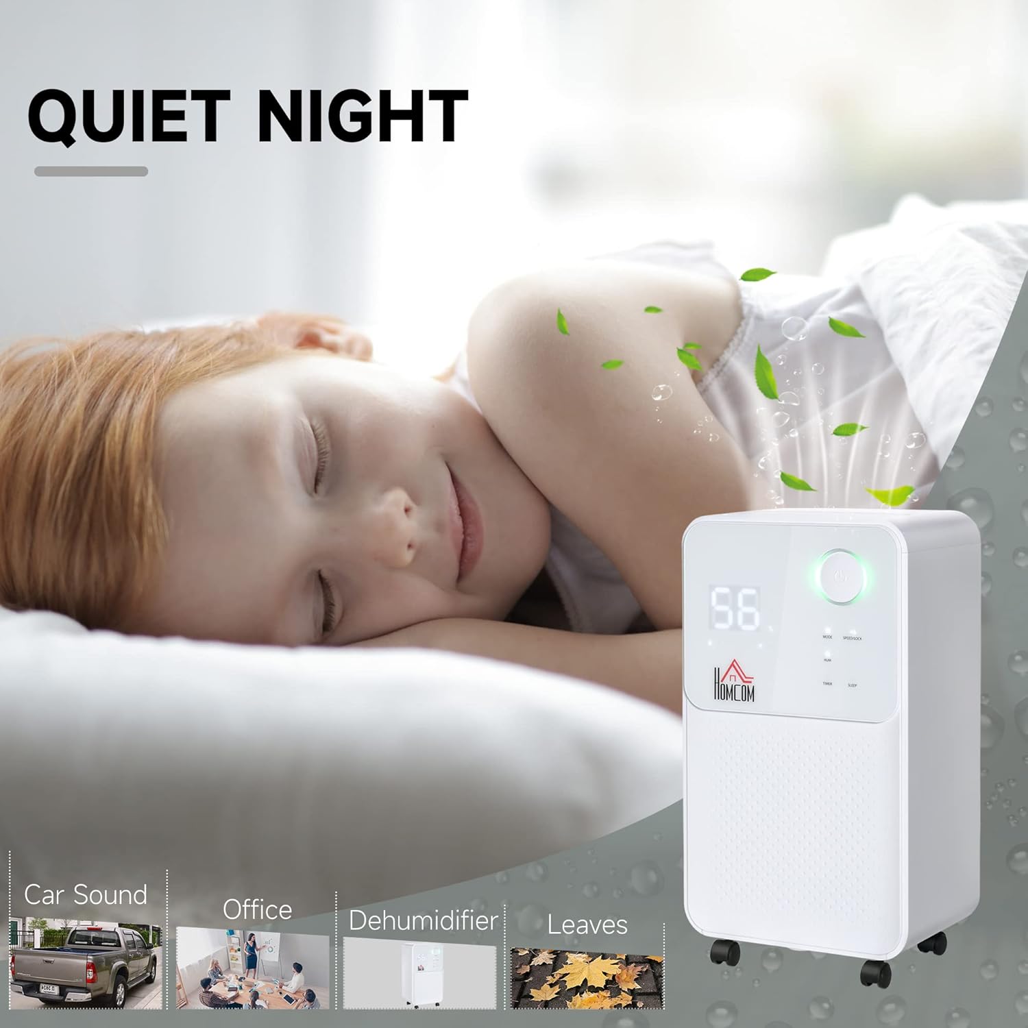 HOMCOM 12L/Day Dehumidifier for Home