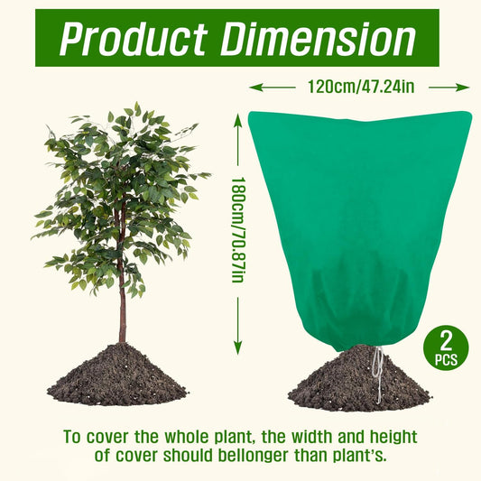 2 Pack Plant Fleece Frost Protection, 120x180cm -GREEN