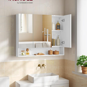 VASAGLE KAILYN Collection - Bathroom Mirror Cabinet, Bathroom Wall Mirror Cabinet White