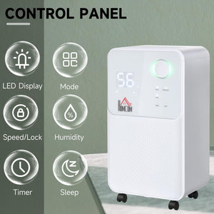 HOMCOM 12L/Day Dehumidifier for Home