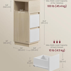 VASAGLE KAILYN Collection - Slim Bedside Table