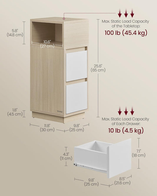 VASAGLE KAILYN Collection - Slim Bedside Table