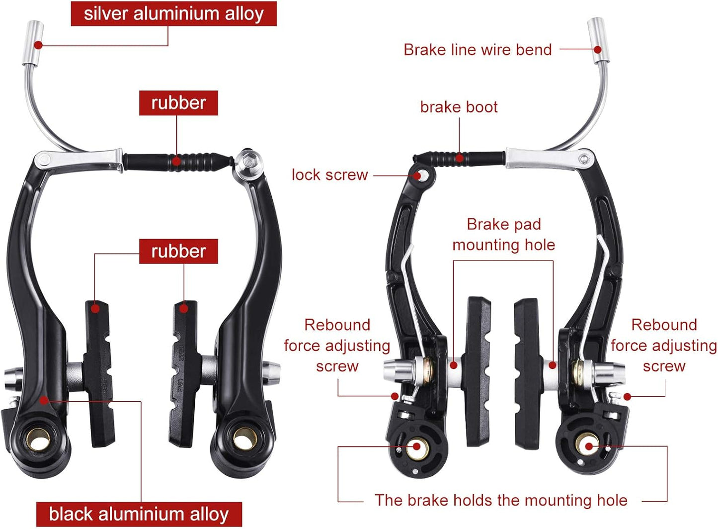 Complete Bike Brake Set-Black