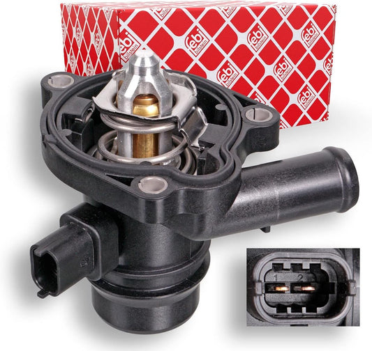 Febi Bilstein 103377 Thermostat with housing, seal and temperature switch, pack of one