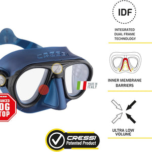 Cressi Calibro Corsica Professional Low Volume Snorkel Freediving Scuba Set