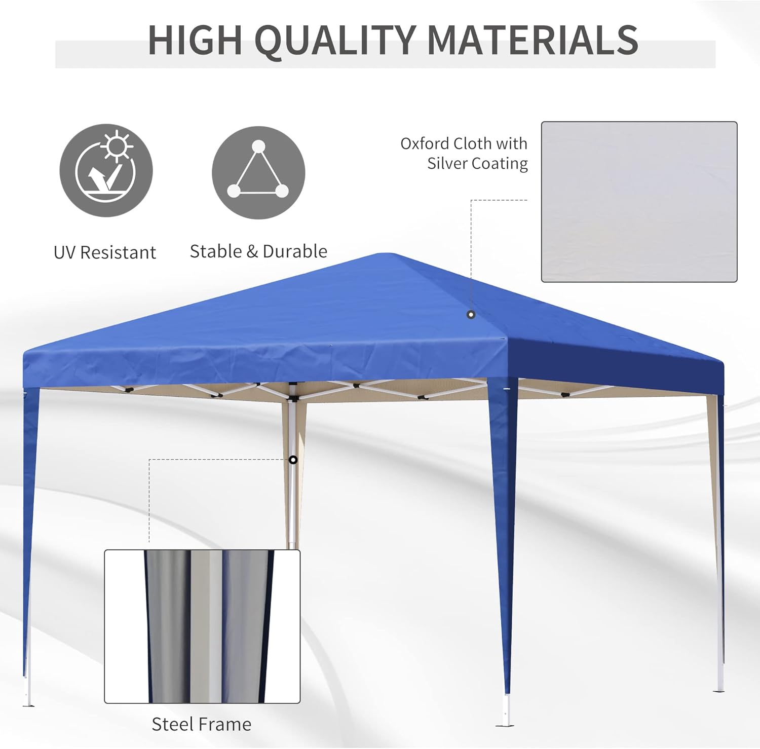 Outsunny 3 x 3M Garden Pop Up Gazebo Height Adjustable