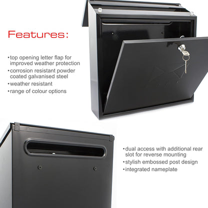 burg Wachter galvanised steel contemporary post box size 368X368X116mm