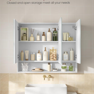 VASAGLE KAILYN Collection - Bathroom Mirror Cabinet, Bathroom Wall Mirror Cabinet White