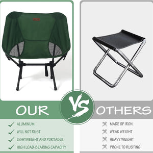 Rainberg Ultra Lightweight Camping Chair, Folding Chair Green