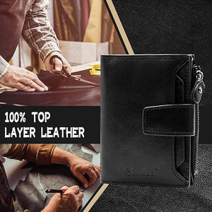 Senbos Wallet Mens, RFID Blocking Genuine Leather Wallet for Men with 18 Credit Card Slots
