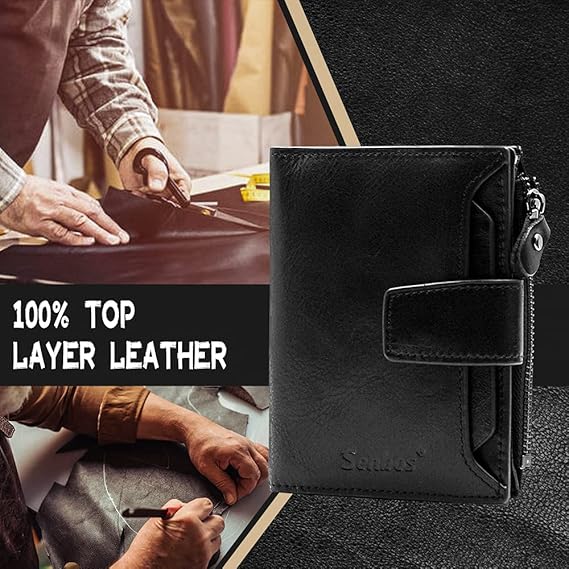 Senbos Wallet Mens, RFID Blocking Genuine Leather Wallet for Men with 18 Credit Card Slots