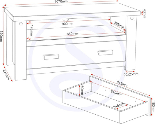 Seconique Tortilla Flat Screen Tv Unit in Distressed Waxed Pine