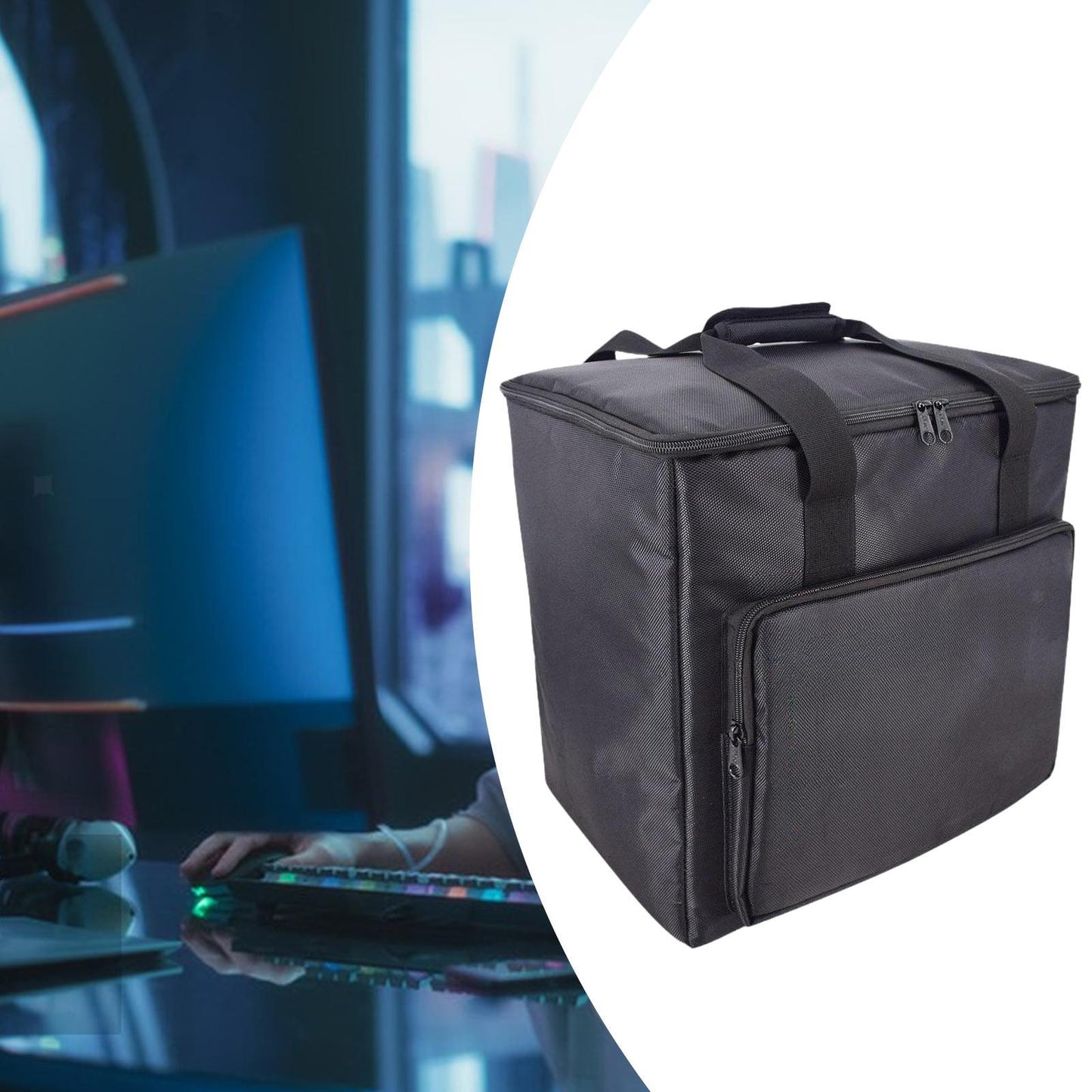 PC Computer Tower and Monitor Carrying Case Portable Lightweight Waterproof