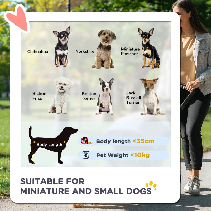 PawHut Pet Stroller for Small Miniature Dogs Travel Carriage with Wheels Zipper Entry Grey