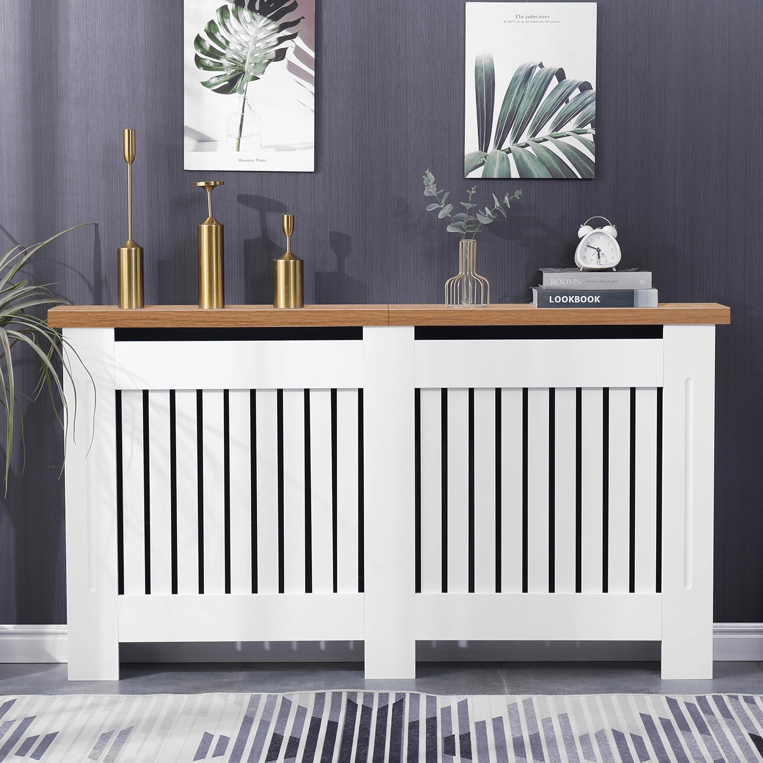 Blisswood Radiator Cover Traditional MDF Wood Grill Cabinet Shelf