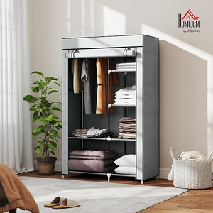 HOMCOM Fabric Wardrobe, Portable Wardrobe with 6 Shelves
