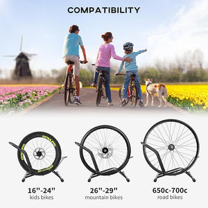 SPORTNOW Portable Bike Floor Stand, Freestanding Bike Rack for 16
