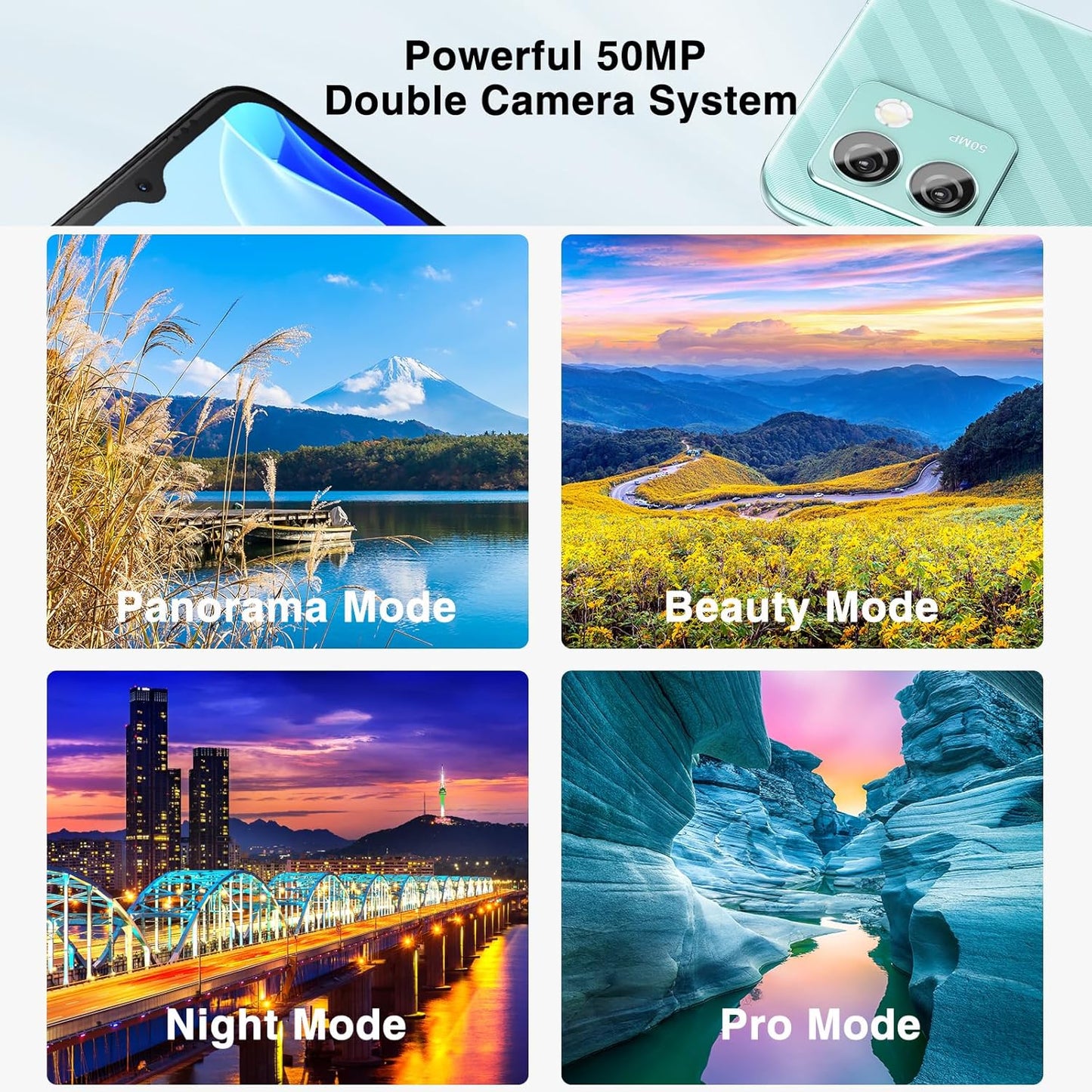 DOOGEE Android Phones, N50 Pro 20GB+256GB MINT GREEN