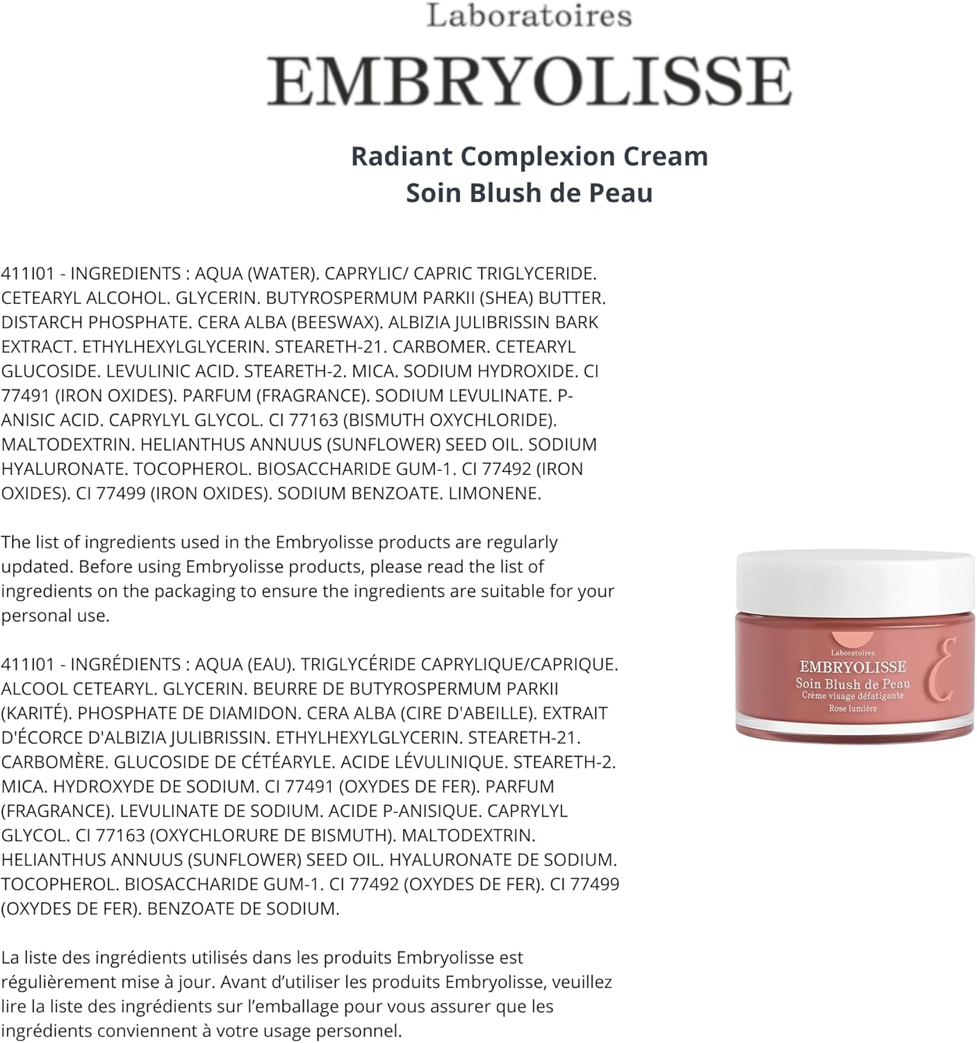 Embryolisse Radiant Complexion Cream-50ml