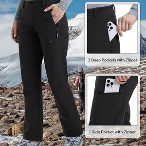 Outdoor Ventures Womens Winter Softshell Trousers-UK12 SHORT-BLACK