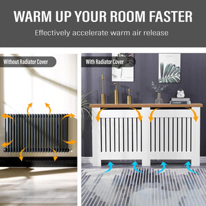 Blisswood Radiator Cover Traditional MDF Wood Grill Cabinet Shelf