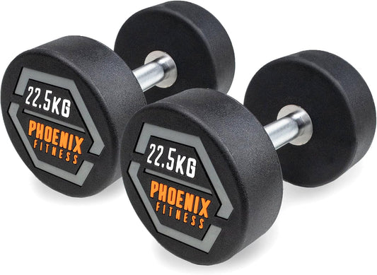 Phoenix Fitness Rubber Coated Dumbbells-22.5KGS