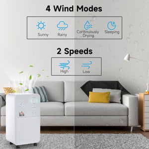 HOMCOM 12L/Day Dehumidifier for Home