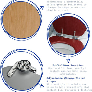 Harbour Housewares Soft Close Toilet Seat - White - Pack of 1 - Oval-Shaped Wooden Toilet Seat